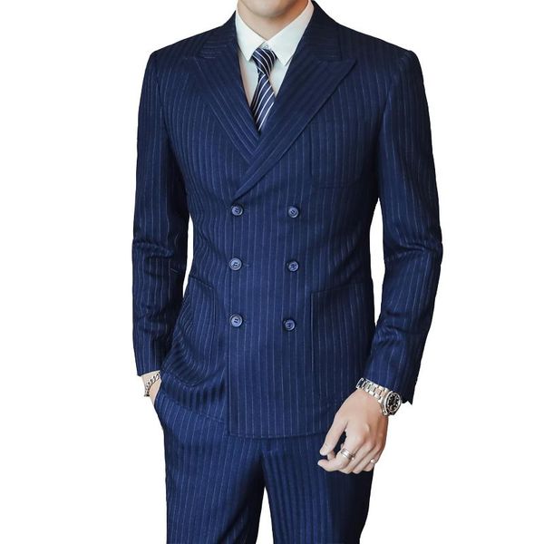 stripe blazer suit men's british style slim fit double breasted business formal wedding dress jacket pants vest 3 sets set suits & blaz, White;black
stripe blazer suit men's british style slim fit double breasted business formal wedding dress jacket pants vest 3 sets set suits & blaz, White;black