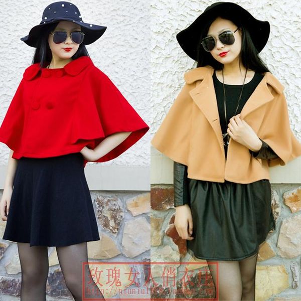 women's wool & blends 2021 brand autumn winter jacket women red cape coat loose single breasted cashmere female, Black
women's wool & blends 2021 brand autumn winter jacket women red cape coat loose single breasted cashmere female, Black
