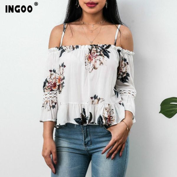 women's blouses & shirts ingoo casual lace off shoulder blouse ladies elegant spaghetti strap floral print ruffles butterfly sleeve wh, White
women's blouses & shirts ingoo casual lace off shoulder blouse ladies elegant spaghetti strap floral print ruffles butterfly sleeve wh, White