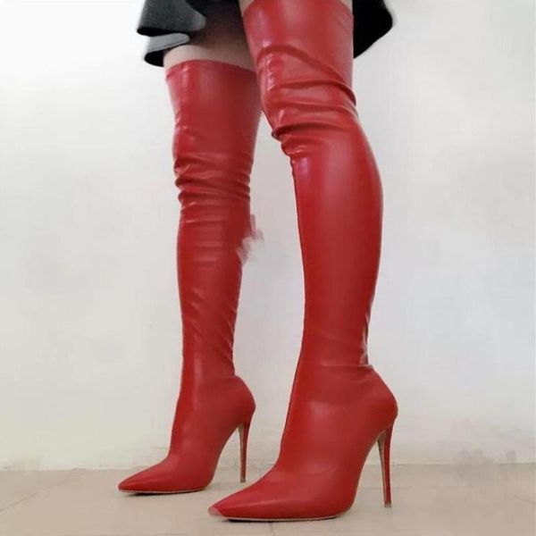 boots over-the-knee women's stiletto pointed toe thigh women 12cm thin heels elastic leather slim long shoes, Black
boots over-the-knee women's stiletto pointed toe thigh women 12cm thin heels elastic leather slim long shoes, Black