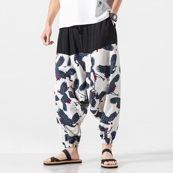 men's pants 2021 summer chinese style cotton linen printed loose ethnic thai bloomers sweatpants large size hip hop, Black
men's pants 2021 summer chinese style cotton linen printed loose ethnic thai bloomers sweatpants large size hip hop, Black