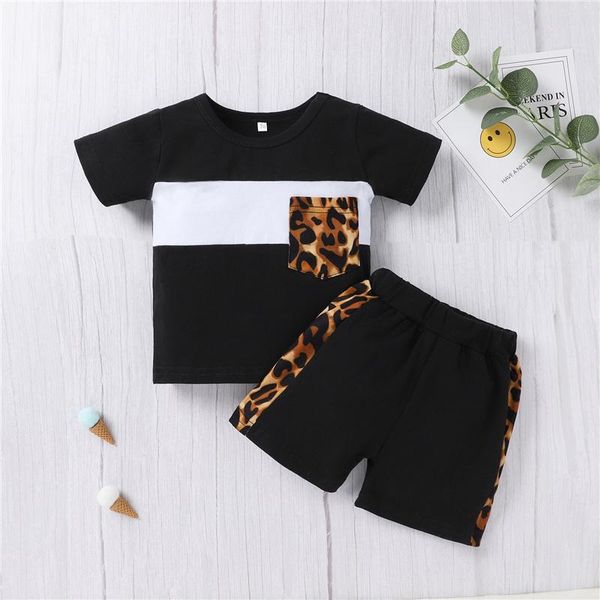 clothing sets 2pcs suits boys girls baby summer casual leopard print clothes set, cotton short sleeve t-shirt with pocket + pants, White
clothing sets 2pcs suits boys girls baby summer casual leopard print clothes set, cotton short sleeve t-shirt with pocket + pants, White