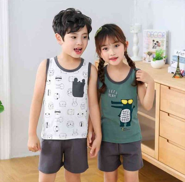 2 pieces on kids summer clothing sets for boys girls cotton tank beach shorts pajamas clothes 4 6 10, White
2 pieces on kids summer clothing sets for boys girls cotton tank beach shorts pajamas clothes 4 6 10, White