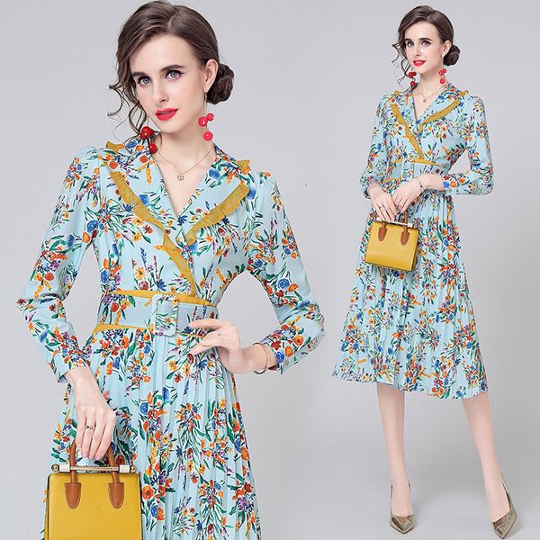 suit collar dress temperament gentle wind print long sleeve pleated lady thin autumn medium and long skirt, Black;gray
suit collar dress temperament gentle wind print long sleeve pleated lady thin autumn medium and long skirt, Black;gray