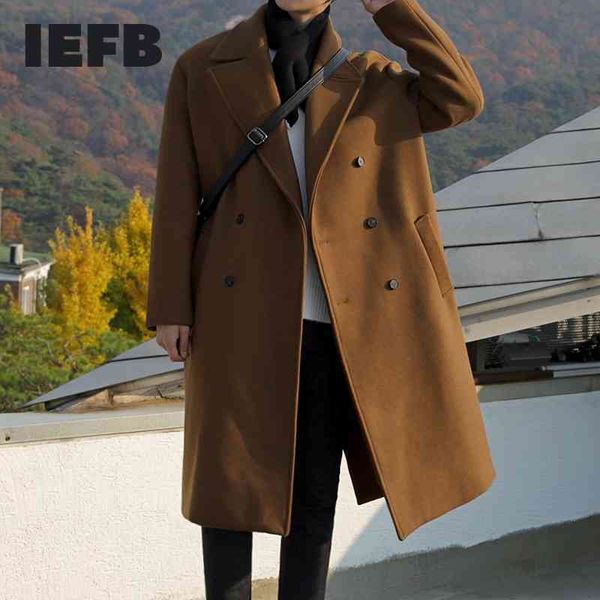 iefb /men's wear mid-length woolen coat men's autumn winter thickened woolen coat fashion double breasted long coat 9y3900 210524, Black
iefb /men's wear mid-length woolen coat men's autumn winter thickened woolen coat fashion double breasted long coat 9y3900 210524, Black
