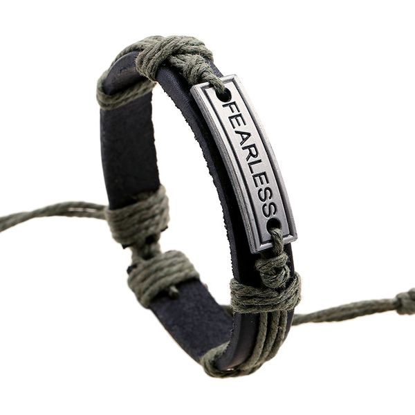 casual alphabet nameplate metal braided bracelets fearless blessing genuine leather bangles women men jewelry birthday jewelry, Golden;silver
casual alphabet nameplate metal braided bracelets fearless blessing genuine leather bangles women men jewelry birthday jewelry, Golden;silver