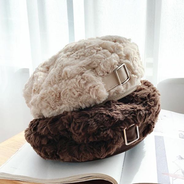 berets 2021 winter woman thickening plush beret caps fashionable round belt buckle french artist hats, Blue;gray
berets 2021 winter woman thickening plush beret caps fashionable round belt buckle french artist hats, Blue;gray