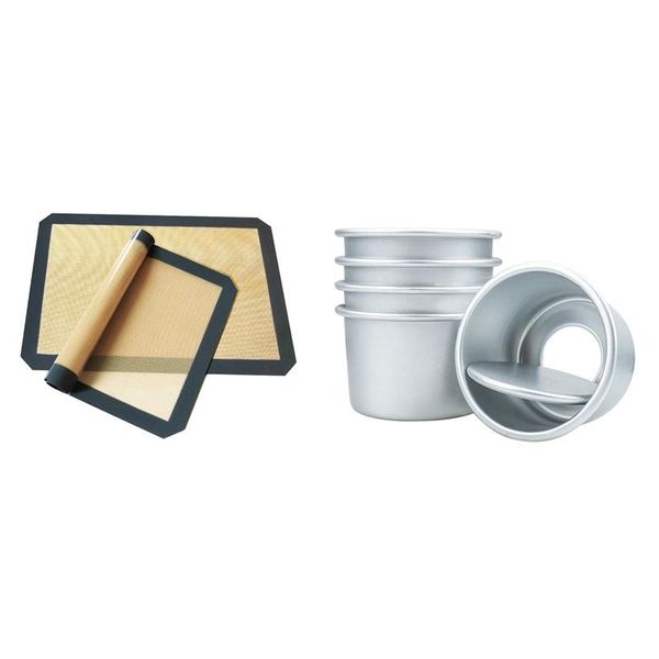 baking & pastry tools 2x silicone mat - kitchen bakeware non-stick sheet for er 4pc 4 inch cake pan
baking & pastry tools 2x silicone mat - kitchen bakeware non-stick sheet for er 4pc 4 inch cake pan