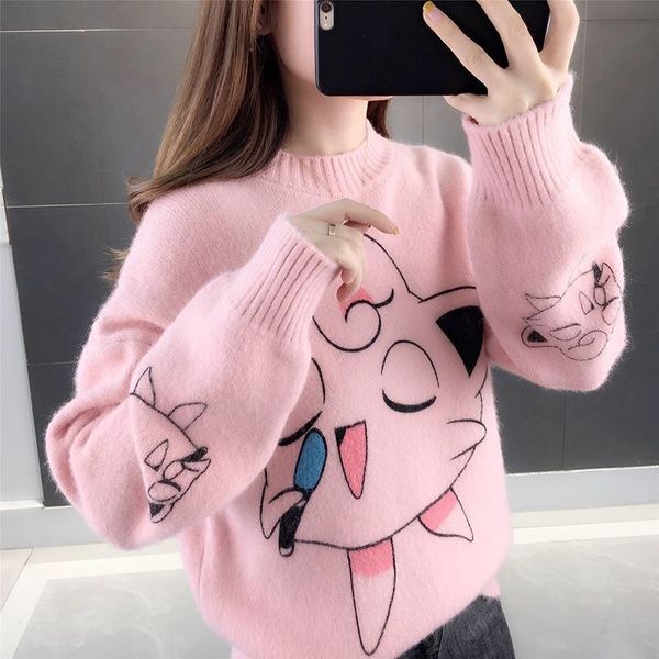 women's sweaters female sweater with cartoon pattern, casual winter jacket, long sleeve, round collar, baggy, hxav, White;black
women's sweaters female sweater with cartoon pattern, casual winter jacket, long sleeve, round collar, baggy, hxav, White;black