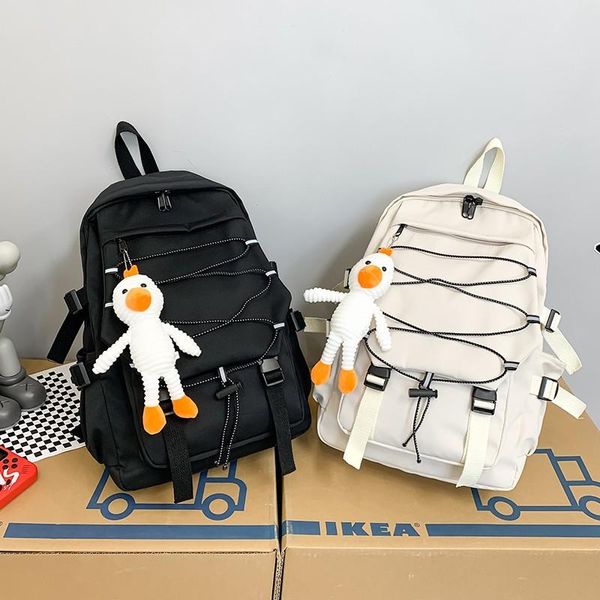 backpack canvas fashion women's cute doll pendant schoolbag for girls large capacity light travel backpacks
backpack canvas fashion women's cute doll pendant schoolbag for girls large capacity light travel backpacks