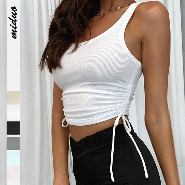 solid drawstring miniskirt, and fashionable summer navel women's tanks & camis, White
solid drawstring miniskirt, and fashionable summer navel women's tanks & camis, White