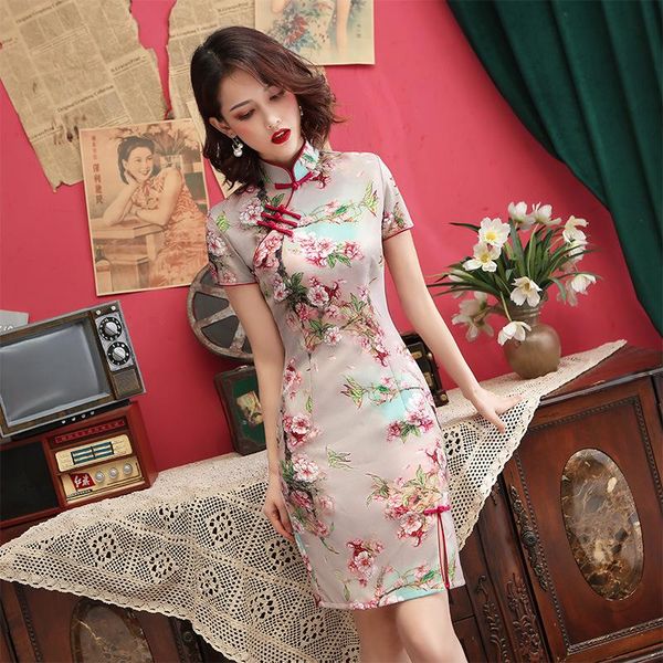 ethnic clothing flower women mandarin collar qipao pink satin banquet party dress gown vintage button cheongsam slim summer chinese vestidos, Red
ethnic clothing flower women mandarin collar qipao pink satin banquet party dress gown vintage button cheongsam slim summer chinese vestidos, Red