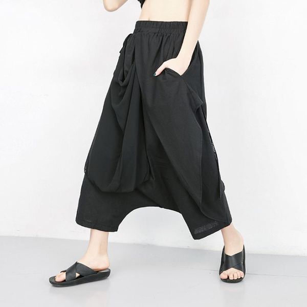 spring autumn streetwear high elastic waist black fold bandage stitch loose long cross-pants women trousers fashion women's pants & cap, Black;white
spring autumn streetwear high elastic waist black fold bandage stitch loose long cross-pants women trousers fashion women's pants & cap, Black;white