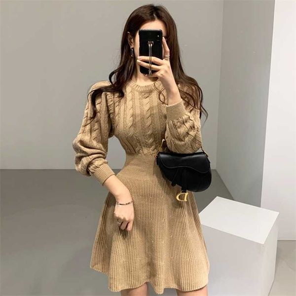 fashion autumn winter knitted dres twist pattern umbrella pleated elegant thick lantern sleeve mini sweater es 211220, Black;gray
fashion autumn winter knitted dres twist pattern umbrella pleated elegant thick lantern sleeve mini sweater es 211220, Black;gray