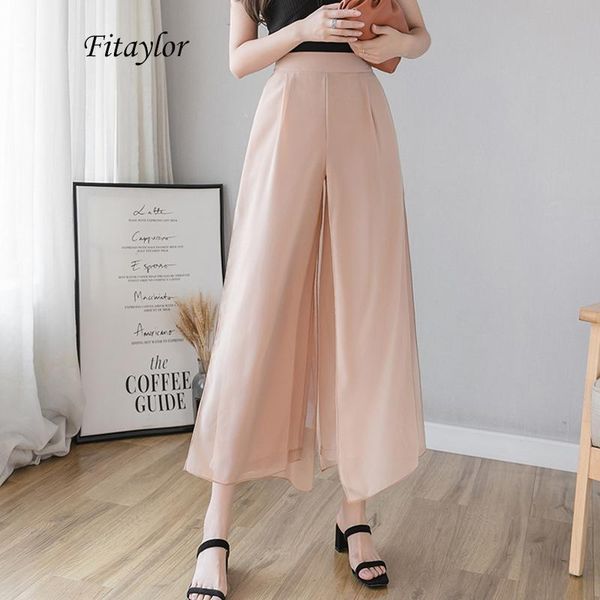 women's pants & capris fitaylor 2021 women summer chiffon wide leg casual loose elastic high waist multicolor ankle-length, Black;white
women's pants & capris fitaylor 2021 women summer chiffon wide leg casual loose elastic high waist multicolor ankle-length, Black;white
