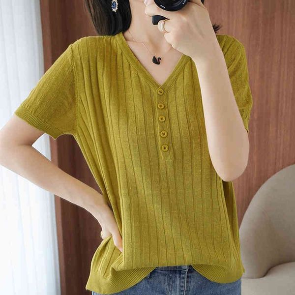 women's sweaters short sleeve v-neck solid stripe summer knitwear women elastic button patchwork knit pullover plus size kore, White;black
women's sweaters short sleeve v-neck solid stripe summer knitwear women elastic button patchwork knit pullover plus size kore, White;black