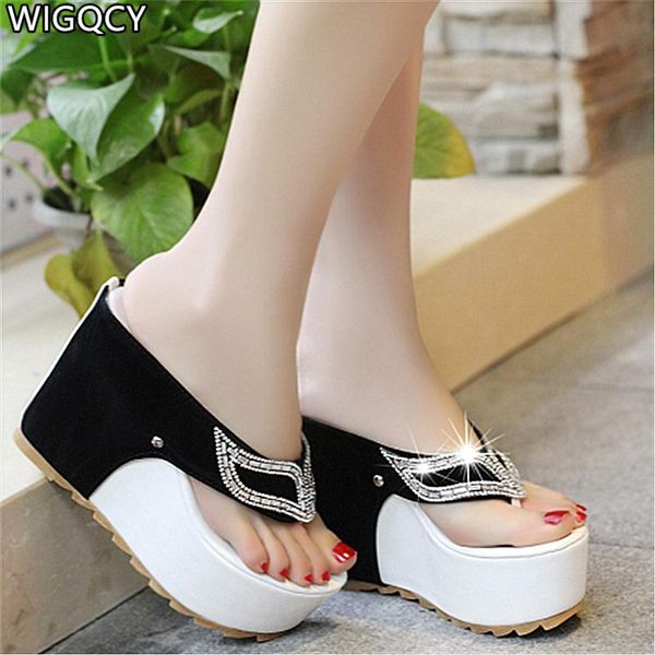 women's summer shoes woman rhinestone flip flops spuer high heels wedges platform fashion beach sandals zapatos mujer slippers, Black
women's summer shoes woman rhinestone flip flops spuer high heels wedges platform fashion beach sandals zapatos mujer slippers, Black