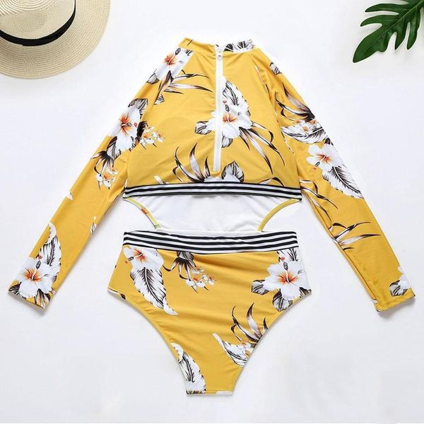 two-piece suits 2021 print floral one piece swimsuit women long sleeve swimwear flower back zipper surf rash guard
two-piece suits 2021 print floral one piece swimsuit women long sleeve swimwear flower back zipper surf rash guard