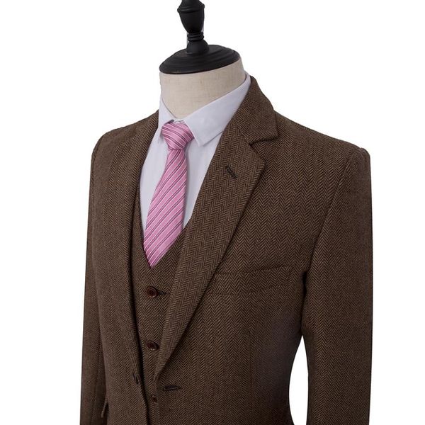 men's suits & blazers latest coat pant designs brown herringbone tweed british style men suit 3pcs slim fit blazer wedding suits(jacket, White;black
men's suits & blazers latest coat pant designs brown herringbone tweed british style men suit 3pcs slim fit blazer wedding suits(jacket, White;black