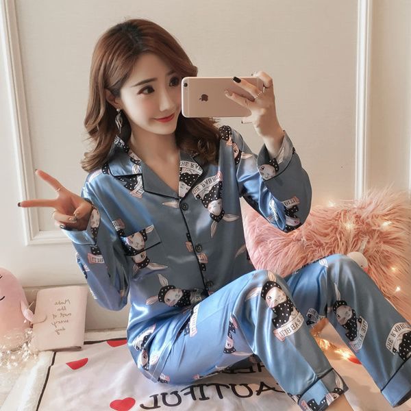 sleepwear 2021 silk spring satin pyjamas all woman printed sleeve long female tender pajamas sleep two loungewear plus size pieces, Black;red
sleepwear 2021 silk spring satin pyjamas all woman printed sleeve long female tender pajamas sleep two loungewear plus size pieces, Black;red