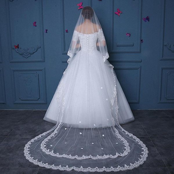 bridal veils lace sequined veil one layer cathedral ivory applique edge wedding fashion handmade, Black
bridal veils lace sequined veil one layer cathedral ivory applique edge wedding fashion handmade, Black