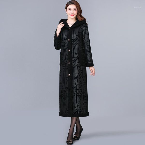women's wool & blends long coat women autumn winter plus velvet size hooded single breasted pockets ladies outerwear casual thick jacke, Black
women's wool & blends long coat women autumn winter plus velvet size hooded single breasted pockets ladies outerwear casual thick jacke, Black
