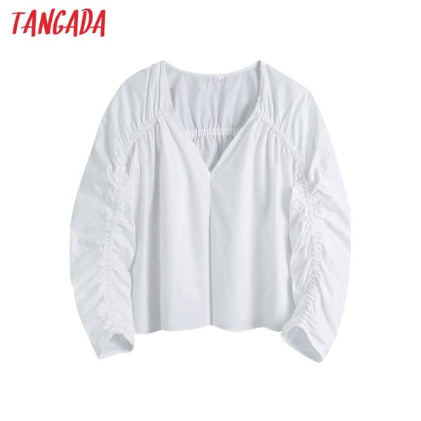 women fashion pleated crop white blouses vintage v neck three quarter sleeve female shirts chic be518 210416
women fashion pleated crop white blouses vintage v neck three quarter sleeve female shirts chic be518 210416