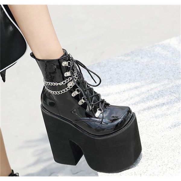 dress shoes 2021 17cm nightclub stage platform 34-43 thick bottom lace up metal chain slope heel high boots, Black
dress shoes 2021 17cm nightclub stage platform 34-43 thick bottom lace up metal chain slope heel high boots, Black