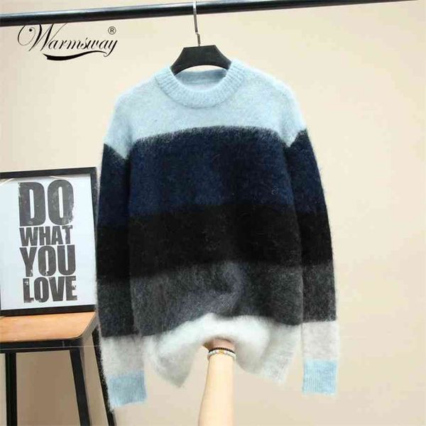 fall winter women mohair candy colorful striped casuel fashion fluffy knit pullover sweater b-073 210522, White;black
fall winter women mohair candy colorful striped casuel fashion fluffy knit pullover sweater b-073 210522, White;black