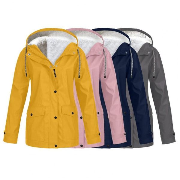 women's jackets lightweight raincoat outerwear women hiking hoodie waterproof pockets casual solid color drawstring coat, Black;brown
women's jackets lightweight raincoat outerwear women hiking hoodie waterproof pockets casual solid color drawstring coat, Black;brown