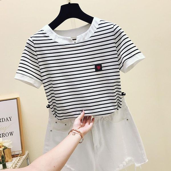 women's t-shirt poleras mujer tshirt femme stripe female t shirt women cotton slim woman summer camiseta feminina casual, White
women's t-shirt poleras mujer tshirt femme stripe female t shirt women cotton slim woman summer camiseta feminina casual, White