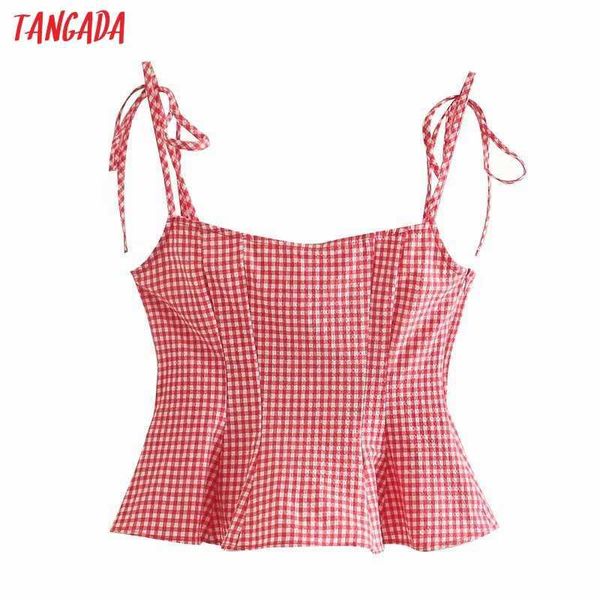 tangada women red plaid pattern camis crop spaghetti strap sleeveless backless short blouses shirts female 3h561 210609, White
tangada women red plaid pattern camis crop spaghetti strap sleeveless backless short blouses shirts female 3h561 210609, White
