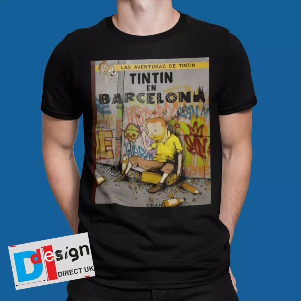 tintin t-shirt barcelona drugs retro funny cool cartoon comic tee party time, White;black
tintin t-shirt barcelona drugs retro funny cool cartoon comic tee party time, White;black