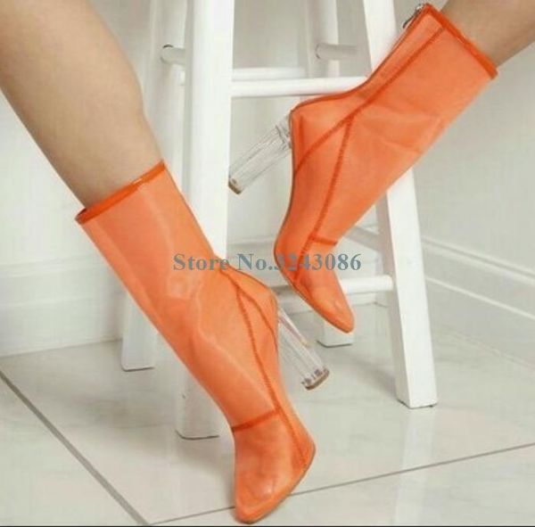 boots orange mesh pointed toe ankle sewing transparent heel sandal grey pink apricot back zip crystal shoes, Black
boots orange mesh pointed toe ankle sewing transparent heel sandal grey pink apricot back zip crystal shoes, Black