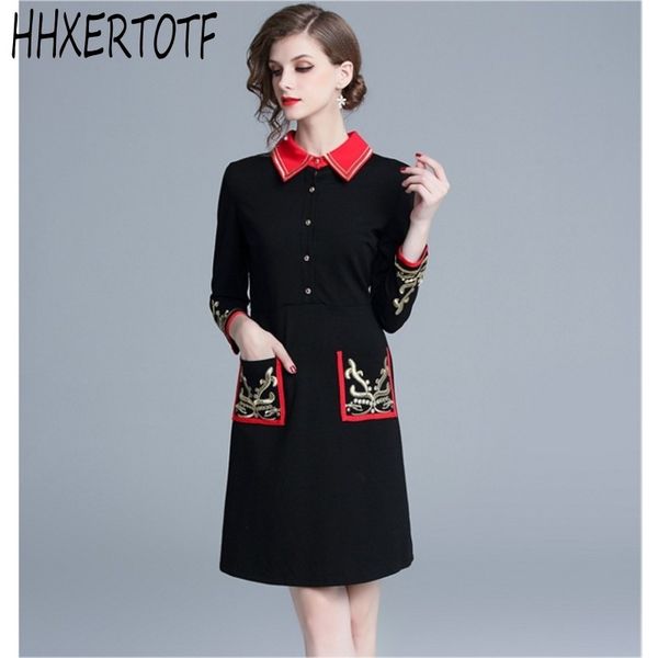 autumn winter vintage golden embroidery black dres hit color turn-down collar long sleeve pocket a-line 210531, Black;gray
autumn winter vintage golden embroidery black dres hit color turn-down collar long sleeve pocket a-line 210531, Black;gray
