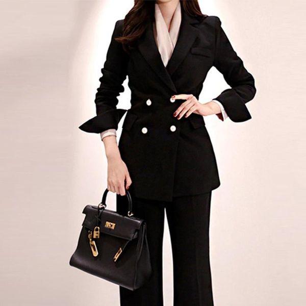 two piece dress women's work pant suits ol 2 sets double breasted blazer jacket & zipper trousers suit for women outfits feminino, White
two piece dress women's work pant suits ol 2 sets double breasted blazer jacket & zipper trousers suit for women outfits feminino, White