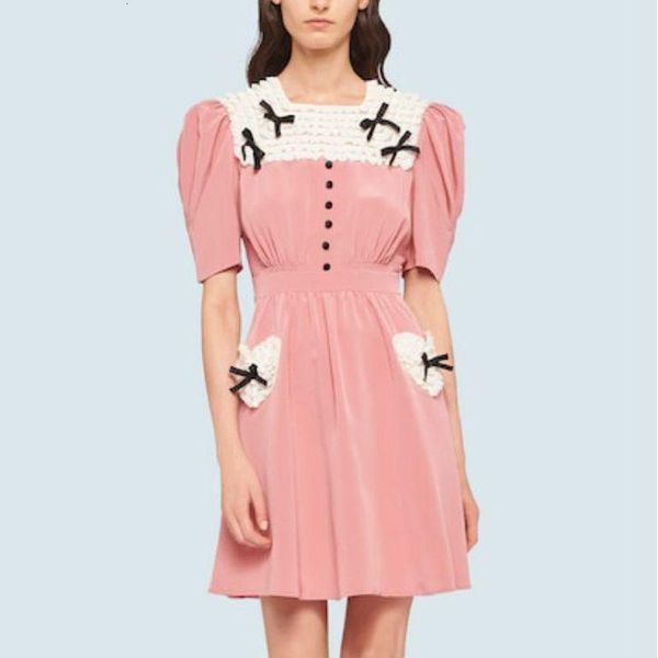 dresses cute pink women 2021 spring summer runway bows lace patchwork short sleeve tunic bithday party, Black;gray
dresses cute pink women 2021 spring summer runway bows lace patchwork short sleeve tunic bithday party, Black;gray