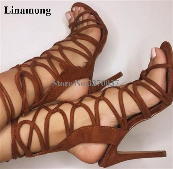 summer fashion women open toe suede leather stiletto heel gladiator sandals strap cross lace-up high dress shoe, Black
summer fashion women open toe suede leather stiletto heel gladiator sandals strap cross lace-up high dress shoe, Black