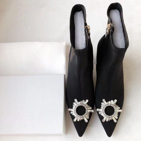 designer luxury women tall ankle boots fashion ladies spikes pointed toes mid-calf in thin heels goblet shoes for winter, Black
designer luxury women tall ankle boots fashion ladies spikes pointed toes mid-calf in thin heels goblet shoes for winter, Black