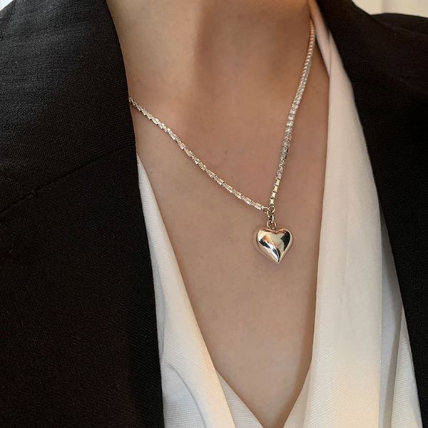 925 sterling silver geometric love heart zircon chain necklace female party jewelry
925 sterling silver geometric love heart zircon chain necklace female party jewelry