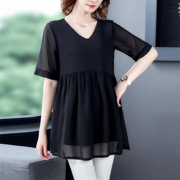 women's blouses & shirts chiffon half sleeves v-neck blouse women summer ruffles elegant shirt female office plus size -7xl 8xl p41q, White
women's blouses & shirts chiffon half sleeves v-neck blouse women summer ruffles elegant shirt female office plus size -7xl 8xl p41q, White