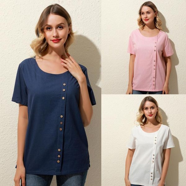 women's blouses & shirts blouse casual solid color 2021 vintage summer short sleeve tee female o neck blusas oversized tunic, White
women's blouses & shirts blouse casual solid color 2021 vintage summer short sleeve tee female o neck blusas oversized tunic, White