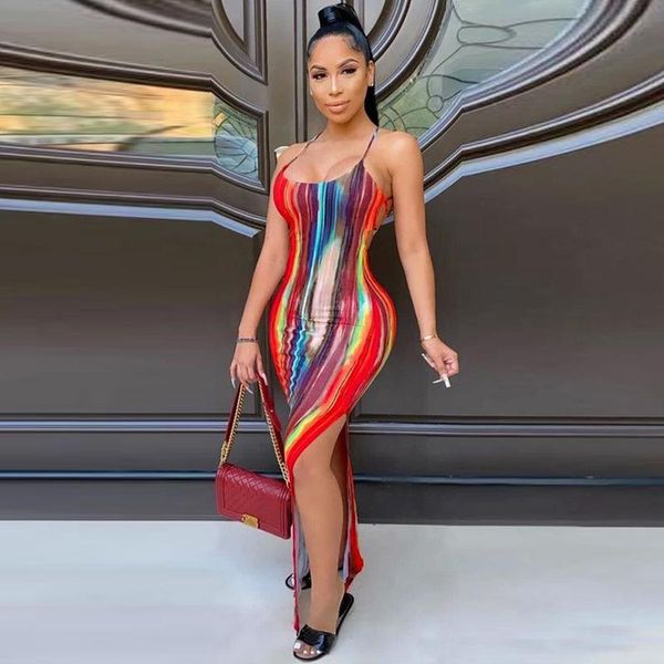 women's swimwear 2021 arrival women backless strap dress female midi sleeveless tie dyeing print split clothes outfits, White;black
women's swimwear 2021 arrival women backless strap dress female midi sleeveless tie dyeing print split clothes outfits, White;black