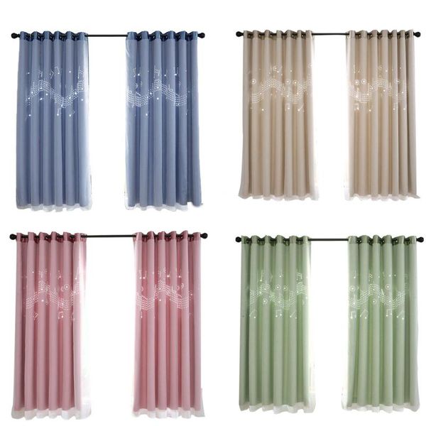 curtain & drapes dual-layer hollow-out notes 1 panel light blocking grommet window with tulle
curtain & drapes dual-layer hollow-out notes 1 panel light blocking grommet window with tulle