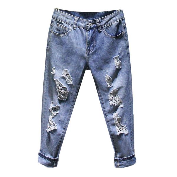women's pants & capris 2021 women fashion mid waist boyfriend big ripped hole jeans casual high street denim vintage ankle-length, Black;white
women's pants & capris 2021 women fashion mid waist boyfriend big ripped hole jeans casual high street denim vintage ankle-length, Black;white