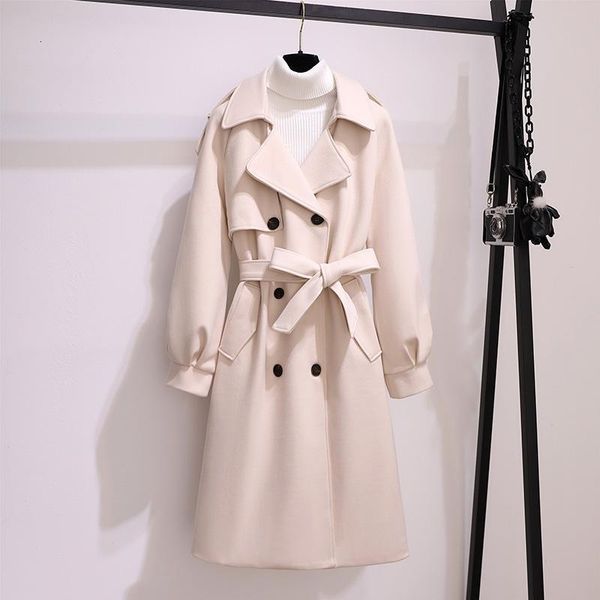 Women's Wool & Blends High-end Autumn Winter woolen Coat clothes fashion Women Jacket loose belt long overcoat female casual Outwear 9ZWV, Black
Women's Wool & Blends High-end Autumn Winter woolen Coat clothes fashion Women Jacket loose belt long overcoat female casual Outwear 9ZWV, Black