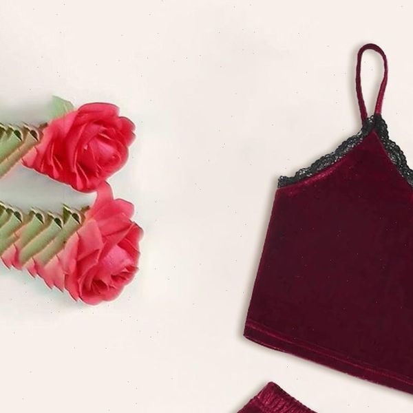 velvet lace pajamas cute women sleepwear lingerie nightdress shorts pyjama femme, Black;red
velvet lace pajamas cute women sleepwear lingerie nightdress shorts pyjama femme, Black;red