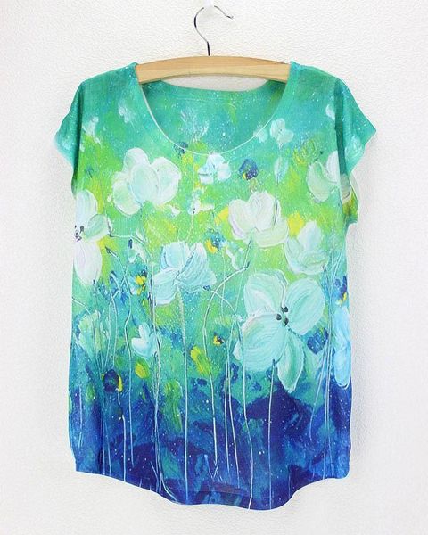 plus size lily firefly green women floral print oil painting summer 2015 wholesale 1111 blue shirt, White
plus size lily firefly green women floral print oil painting summer 2015 wholesale 1111 blue shirt, White