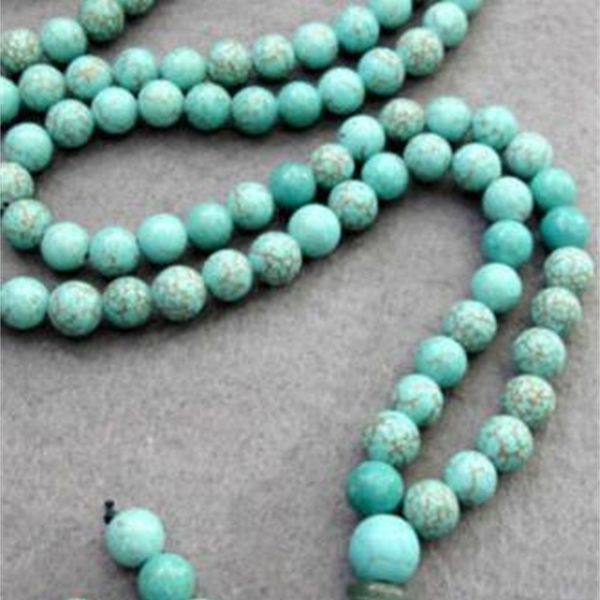brand necklace 8mm 108 pcs natural blue turquoise beads tibet buddhist prayer mala, Silver
brand necklace 8mm 108 pcs natural blue turquoise beads tibet buddhist prayer mala, Silver
