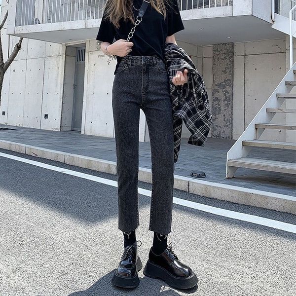 black women with long legs high waist loose vintage brem streetwear pants spodnie damskie femme jeans, Blue
black women with long legs high waist loose vintage brem streetwear pants spodnie damskie femme jeans, Blue